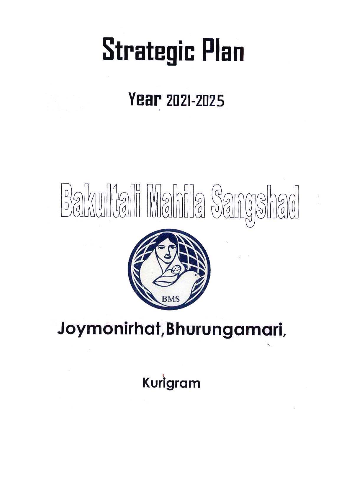 Board of Directors and Staff of Bakultali Mahila Sangshad developed this strategic plan